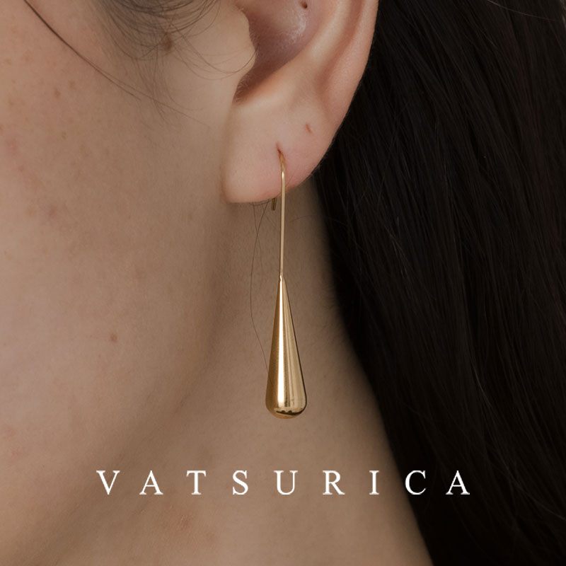 バツリカ ピアス トリム 金属アレルギー対応 / サージカルステンレス / 316L / ドロップ ロング ピアス / TRIM BY VATSURICA / トリムバイバツリカ / ギフト プレゼント 贈り物 / アクセサリー / ワンポイント / 両耳用 / メール便送料無料 af-026p-gd