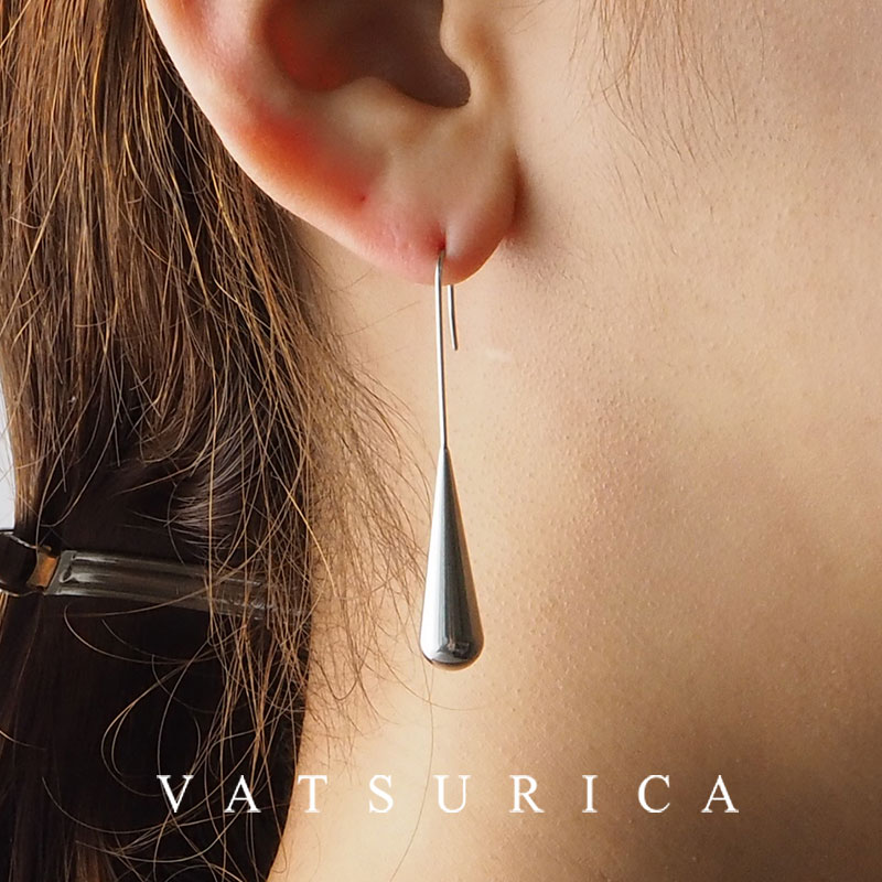 バツリカ ピアス トリム 金属アレルギー対応 / サージカルステンレス / 316L / ドロップ ロング ピアス / TRIM BY VATSURICA / トリムバイバツリカ / ギフト プレゼント 贈り物 / アクセサリー / ワンポイント / 両耳用 / メール便送料無料 af-026p-sv