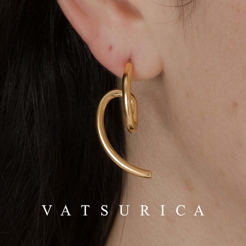 バツリカ ピアス トリム 金属アレルギー対応 / サージカルステンレス / 316L / カーブピアス / TRIM BY VATSURICA / トリムバイバツリカ / ギフト プレゼント 贈り物 / アクセサリー / ワンポイント / 両耳用 / メール便送料無料 af-032p