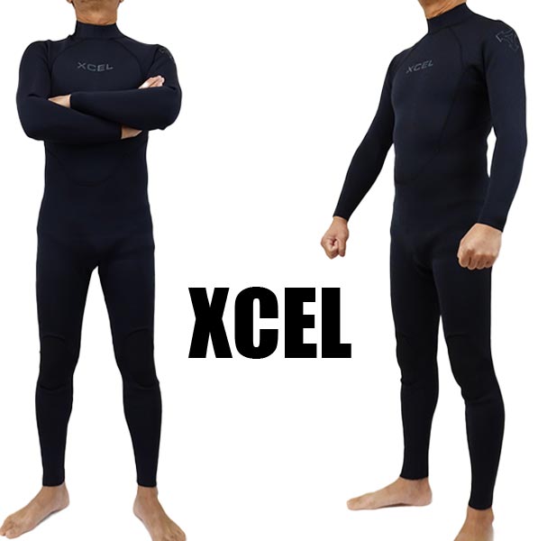 期間限定セール！XCEL/エクセル MENS AXIS BACK ZIP 3/2MM FULLSUIT WET SUITS/ウェットスーツ BLK フルスーツ 送料無料  男性用 MN32AXG0