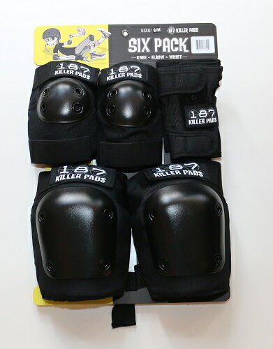 187 KILLER PADS SIX PACK スケート プロテクター KNEE ELBOW WRIST 膝・肘パッド 手首保護 ニー＆エルボーパッド＆リストガード BLACK