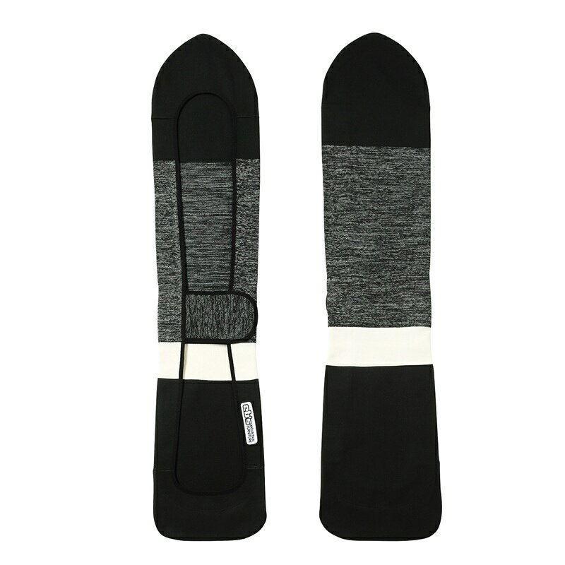 KNIT COVER PW カラー：MOKU BK 独特なノーズ形状にも吸い付くようにジャストフィット！ エッジをサビから守る通気性抜群の、パウダーボード専用ニットソールカバー 尖ったノーズをもつパウダーシェイプのボードに合わせて特別にカッティングされた専用モデル。 伸縮性に優れた肉厚のニット素材が、弛みやシワを作ることなくボード全体をスタイリッシュにホールドします。ネオプレーン素材に比べて通気性が非常に高いため、水分がこもりにくくエッジのサビ防止にも最適。車載時の傷付きを防ぎ、あなたの大切なパウダーボードをベストコンディションに保ちます。 ・伸縮性に優れ、ボードの出し入れが簡単 ・通気性があるので乾きやすく、エッジが錆びにくい ・ノーズ、テール部の内側に補強、エッジによる切れを防止 ・ワイズの調整ができるウエストのベルト ・素材: ポリエステル ・サイズ: 145-165cm ※掲載写真はメーカーの写真になります。 沖縄・離島エリアへの発送は行っておりません。 ご注文後にキャンセルのお手配をさせて頂きますのでご了承ください。 ※画像は撮影状況やPC環境により実際の色合いと若干違って見える場合があります。ご了承下さい。またサイズ・カラー違いなどの返品・キャンセルは一切致しておりませんのでご了承ください。 ※当店からはメールにてご連絡致しますので必ずメールアドレス【surfup@shop.rakuten.co.jp】の受信許可の設定をお願い致します。