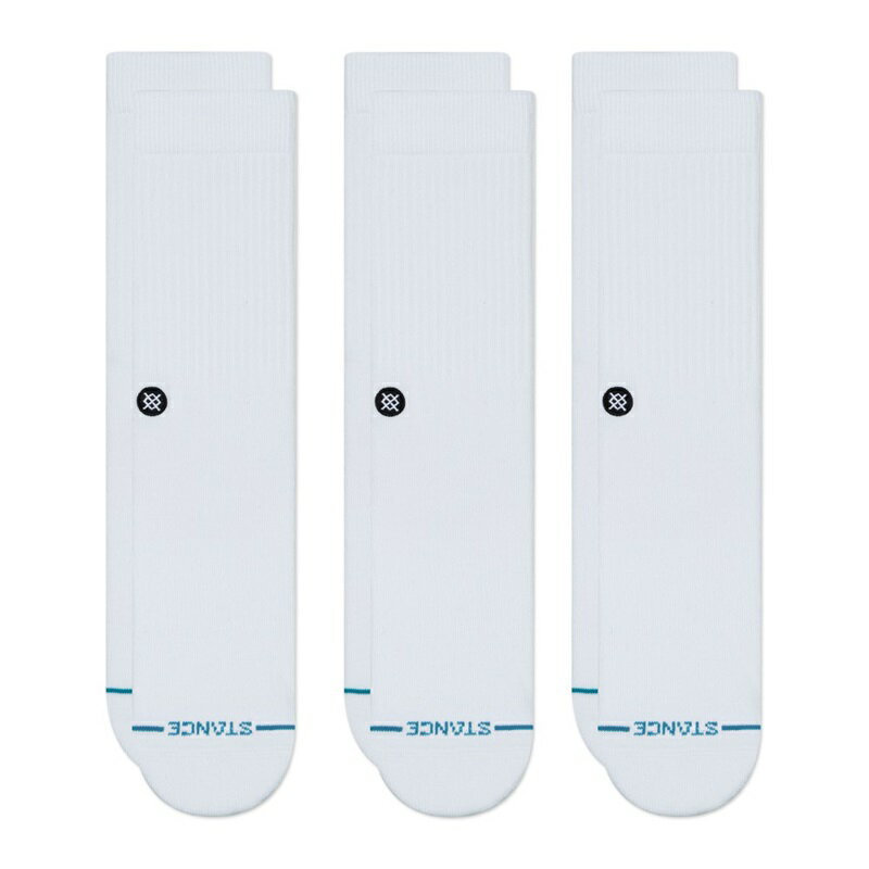 STANCE SOCKS スタンス ソックス ICON 3PACK WHITE【UNISEX】