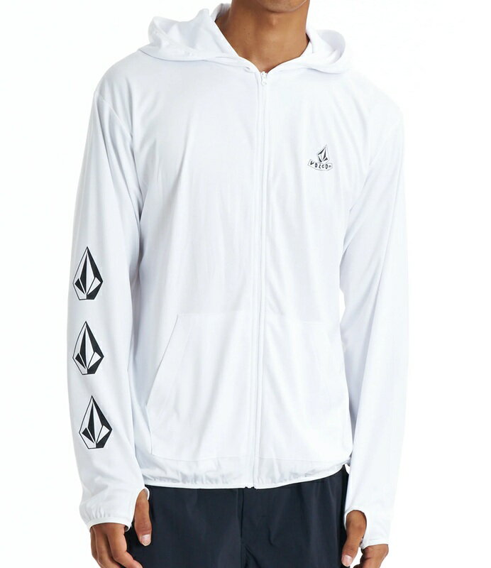 Rakuten - VOLCOM メンズ PISTOL STONE RASH ZIP PARKA 長袖ラッシュガード WHITE