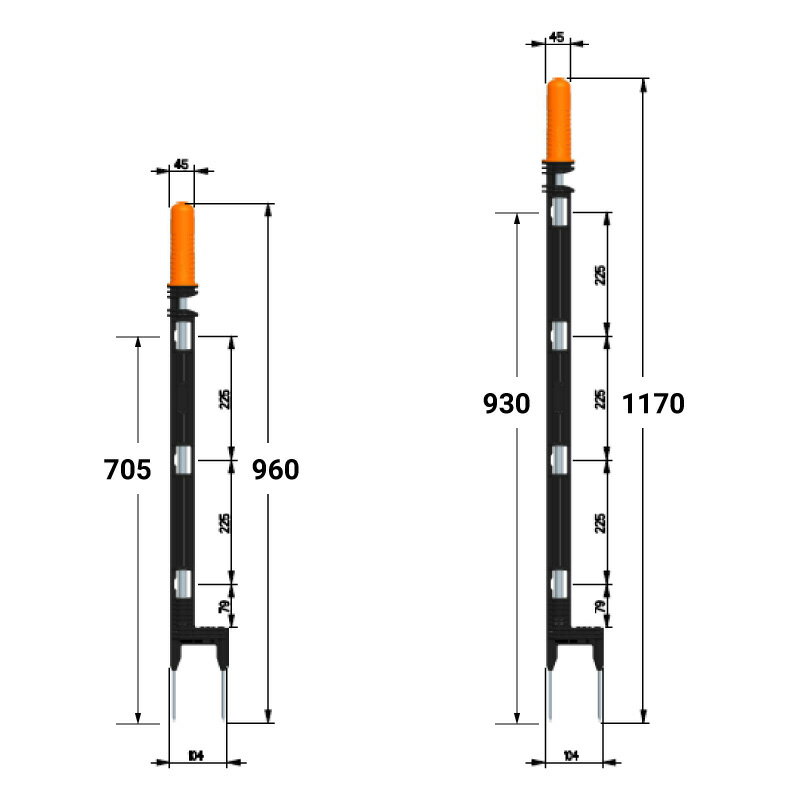 【電気柵 部品】ワンタッチテープゲート部品 支柱4段用