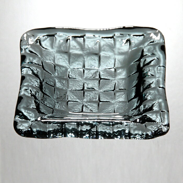 スガハラプレートグリッドプレート9cm深皿インディゴ