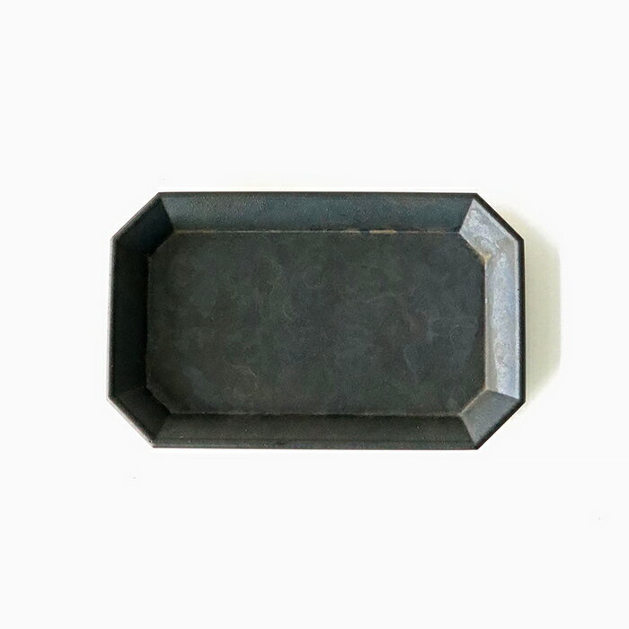 FUTAGAMI真鍮の生活用品真鍮・鋳肌の文具トレイ 黒ムラ 中