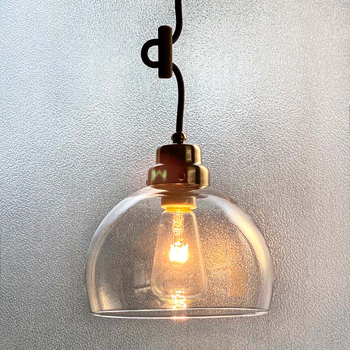 後藤照明鉄鉢クリアCP型ブロンズペンダントライト付属球無し