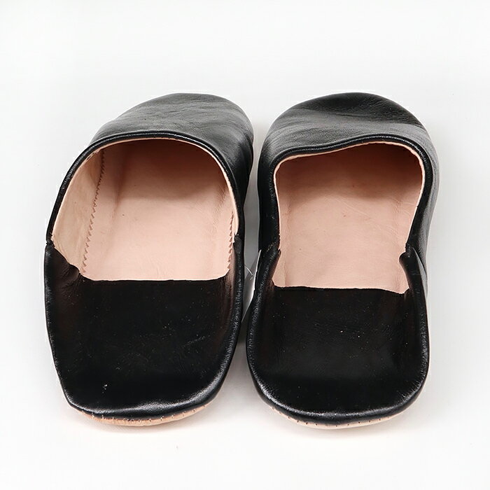 surou web shopのモロッコのバブーシュ　　シンプル／ブラック　メンズサイズ　43サイズ／　〜26.5cm｜アングル3