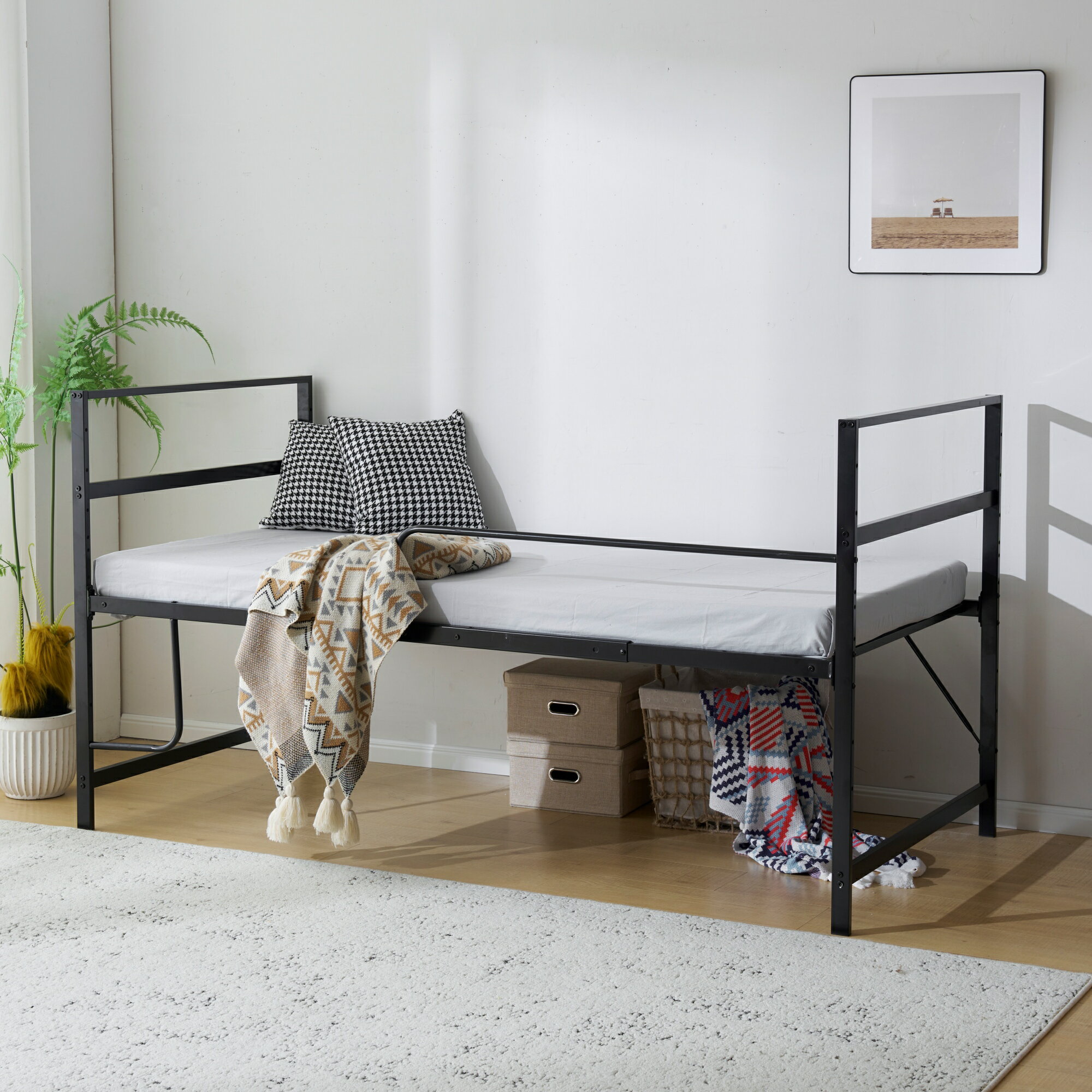 ロフトベッドパイプベッドシングルシ...