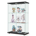 コレクションケース 両扉タイプ 大型 ワイドタイプ ガラスディスプレイキャビネット フィギュアケース 3段 強化ガラス 全面ガラス サイズ:幅80.5×奥行36.5×高さ125.5cm ブラック