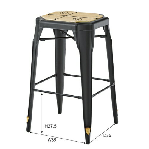 東谷ハイスツール (ブラック) (W44×D42×H72)【送料無料(北海道・沖縄送料別)】 [3]