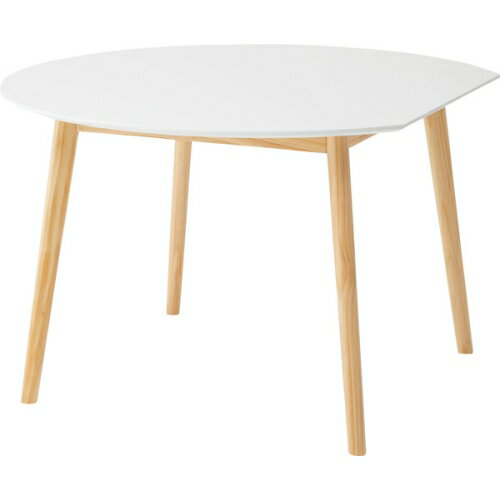 東谷変形　ラウンドテーブル (ホワイト) (W120×D109×H72)【送料無料（北海道・沖縄送料別）】