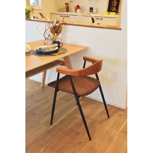 東谷アームチェア (ブラウン) (W56×D52.5×H73.3×SH44)【送料無料(北海道・沖縄送料別)】 [3]