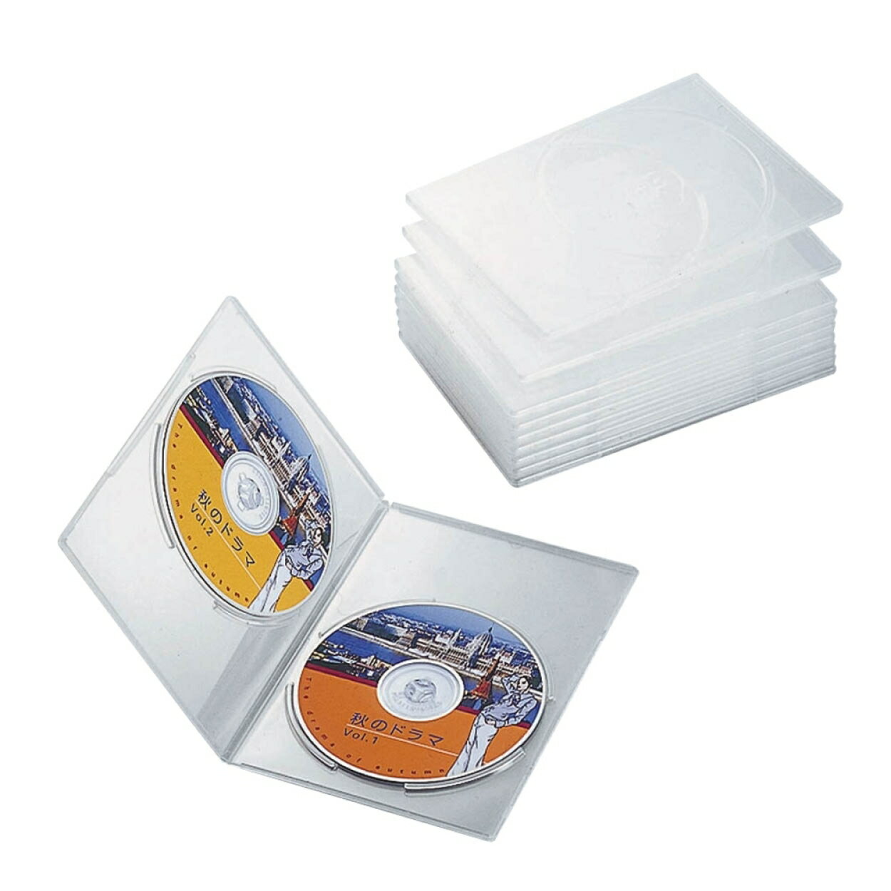 DVDスリムトールケース 両面収納(10枚パック・クリア)エレコム株式会社