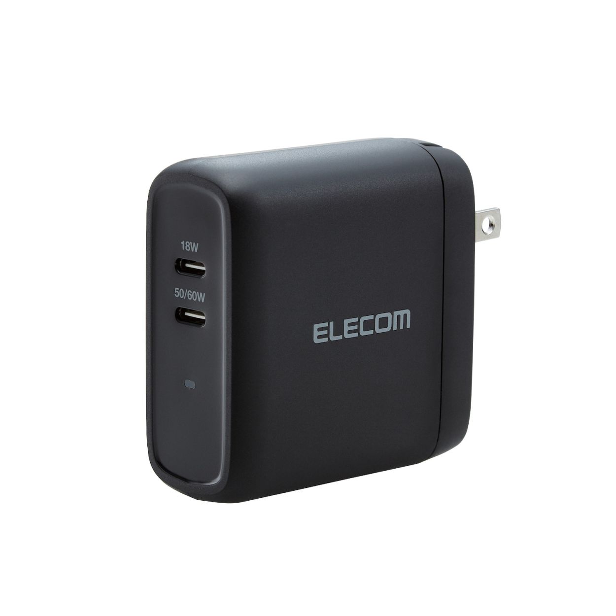AC充電器/USB充電器/USB Power Delivery対応/合計68W/USB-C 2ポート/スイングプラグ/ブラックエレコム株式会社