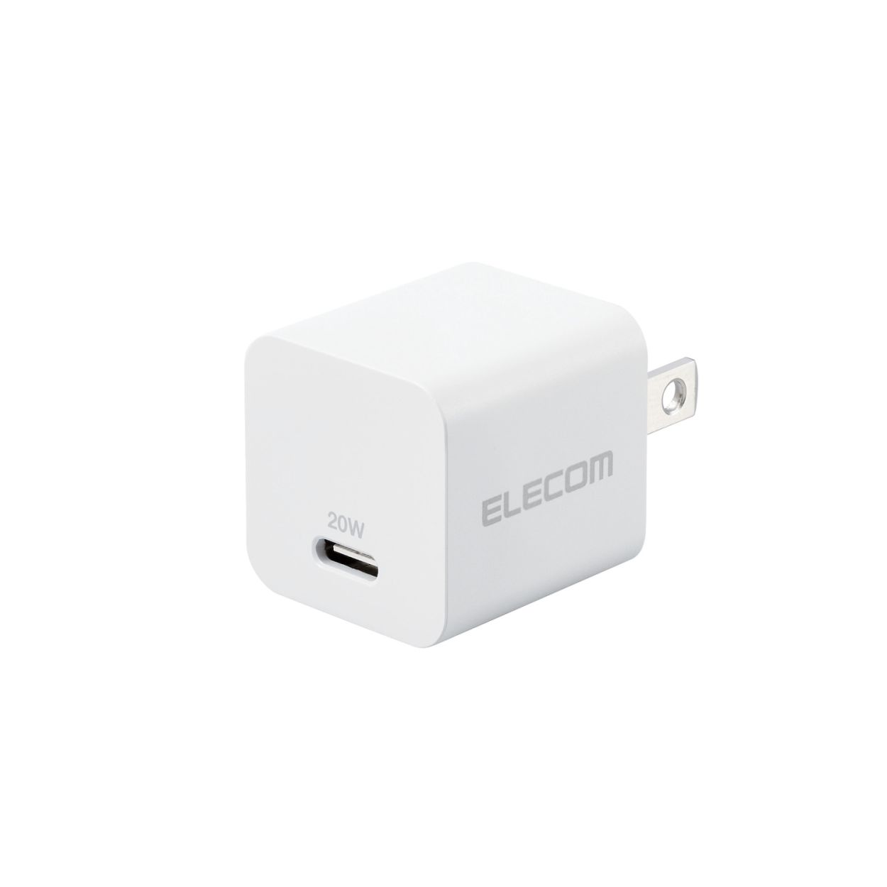 AC充電器/USB充電器/USB Power Delivery準拠/20W/USB-C1ポート/固定プラグ/ホワイトエレコム株式会社