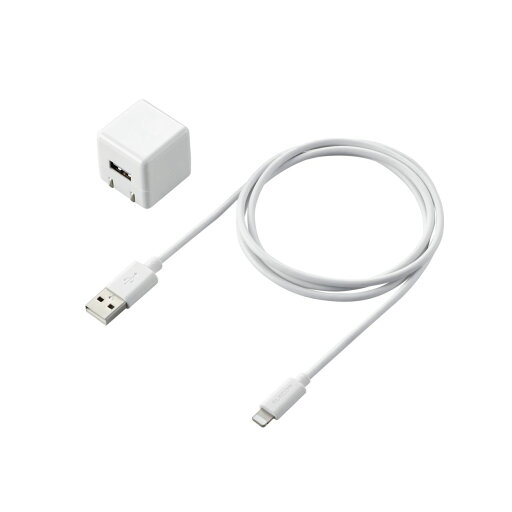 LightningAC充電器/1.0A出力/ケーブル同梱/1.0m/ホワイトエレコム株式会社 LightningAC充電器/1.0A出力/ケーブル同梱/1.0m/ホワイトエレコム株式会社