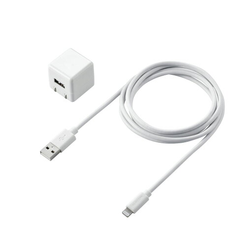 LightningAC充電器/1.0A出力/ケーブル同梱/1.5m/ホワイトエレコム株式会社 LightningAC充電器/1.0A出力/ケーブル同梱/1.5m/ホワイトエレコム株式会社