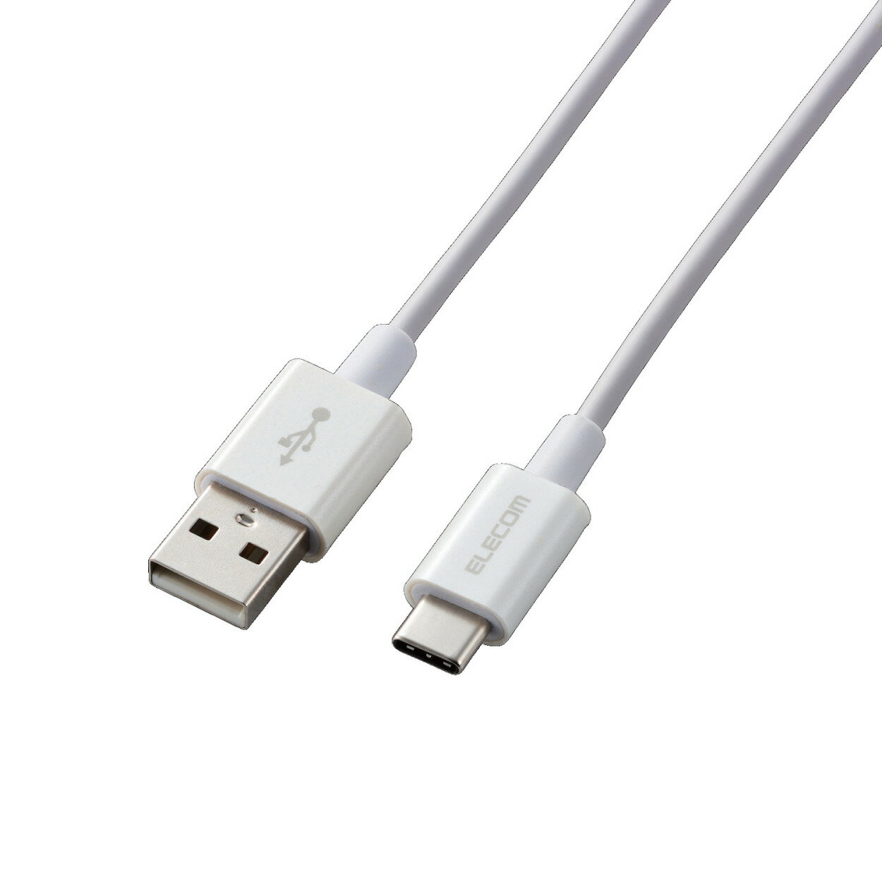 スマートフォン用USBケーブル/USB(A-C)/認証品/やわらか耐久/0.7m/ホワイトエレコム株式会社