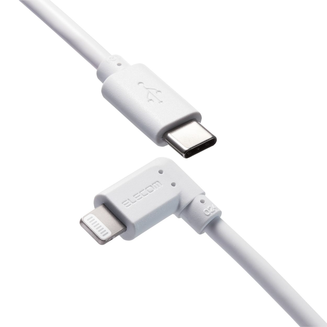 USB C-Lightningケーブル/USB Power Delivery対応/L字コネクタ/抗菌/1.2m/ホワイトエレコム株式会社