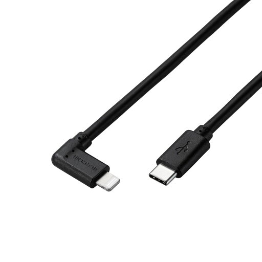 USB C-Lightningケーブル/USB Power Delivery対応/L字コネクタ/抗菌/2.0m/ブラックエレコム株式会社 USB C-Lightningケーブル/USB Power Delivery対応/L字コネクタ/抗菌/2.0m/ブラックエレコム株式会社