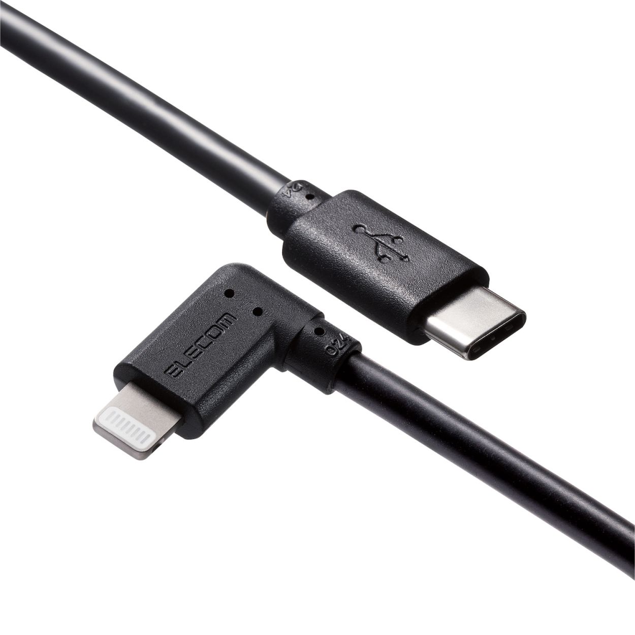 USB C-Lightningケーブル/USB Power Delivery対応/L字コネクタ/抗菌/2.0m/ブラックエレコム株式会社