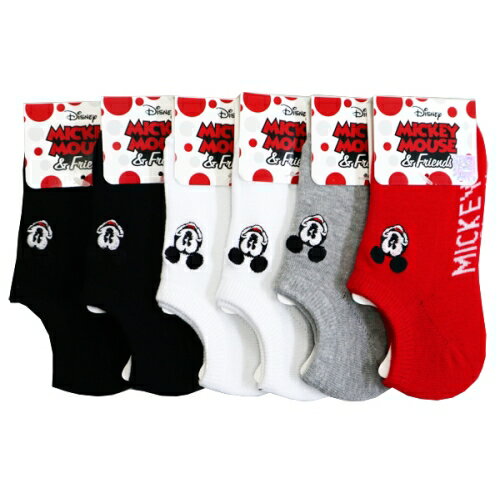 キャラクターソックス刺繍KIDSセット (ミッキー) (4色アソート) (13-18cm) (6足セット)みっとめるへん社