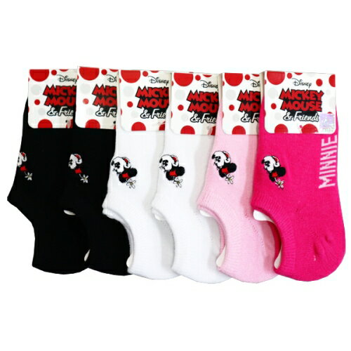 キャラクターソックス刺繍KIDSセット (ミニー) (4色アソート) (13-18cm) (6足セット)みっとめるへん社