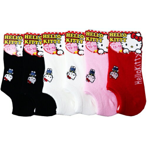 キャラクターソックス刺繍KIDSセット (キティ) (4色アソート) (13-18cm) (6足セット)みっとめるへん社