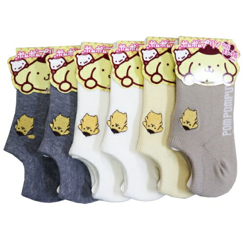 キャラクターソックス刺繍KIDSセット (ポムポムプリン) (4色アソート) (13-18cm) (6足セット)みっとめるへん社
