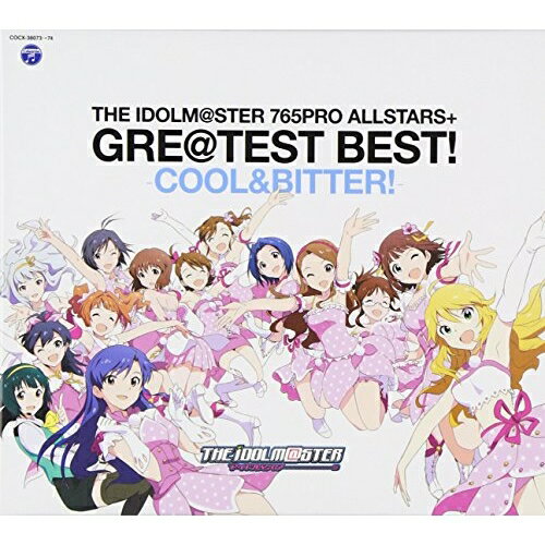 THE IDOLM＠STER 765PRO ALLSTARS+ GRE＠TEST BEST! -COOL&BITTER!- (Blu-specCD2)アニメ如月千早、菊地真、三浦あずさ、双海亜美/真美、秋月律子、星井美希、天海春香　発売日 : 2013年11月20日　種別 : CD　JAN : 4988001749424　商品番号 : COCX-38073【商品紹介】『アイドルマスター』ベスト・シリーズ4カ月連続リリースの第3弾。サブタイトル”COOL&BITTER!”にそった代表曲をたっぷりと収めた2枚組。2012年10月に発表されたPSP用のリズム・ゲーム『アイドルマスター シャイニーフェスタ』からの楽曲「edeN」も収録。【収録内容】CD:11.9:02pm(M@STER VERSION)2.エージェント夜を往く(M@STER VERSION)3.蒼い鳥(M@STER VERSION)4.relations(M@STER VERSION)5.I Want6.迷走Mind7.目が逢う瞬間8.inferno9.オーバーマスター(M@STER VERSION)10.KisS11.ゲンキトリッパー12.livE13.黎明スターライン14.arcadia15.Next LifeCD:21.Mythmaker2.光3.TRIAL DANCE4.Day of the future5.tear6.風花7.SMOKY THRILL(M@STER VERSION)8.チクタク9.おとなのはじまり10.I'm so free!11.マリオネットの心(M@STER VERSION)12.見つめて13.Honey Heartbeat(M@STER VERSION)14.Little Match Girl(M@STER VERSION)15.edeN(M@STER VERSION)