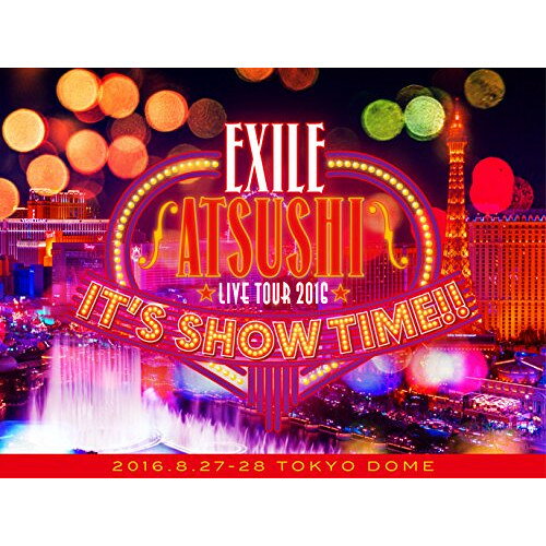EXILE ATSUSHI LIVE TOUR 2016 ”IT'S SHOW TIME!!” (3DVD(スマプラ対応))EXILE ATSUSHIエグザイルアツシ えぐざいるあつし　発売日 : 2017年2月15日　種別 : DVD　JAN : 4988064862641　商品番号 : RZBD-86264【収録内容】DVD:11.Opening2.Beautiful Gorgeous Love3.All of Me4.What's Going On5.道しるべ -Orchestra Ver.-6.Living in the moment7.糸8.慕情9.I LOVE YOU10.Smoke Gets In Your Eyes11.The Last Time12.歩いて帰ろう13.川の流れのように14.愛燦燦15.Lost Moments 〜置き忘れた時間〜16.言葉にできない17.Precious Love18.Future Break Out19.First Liners20.Stand By Me