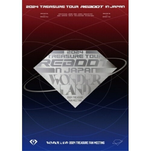 2024 TREASURE TOUR(REBOOT) IN JAPAN + 2024 TREASURE FAN MEETING〜WONDERLAND〜 (3DVD(スマプラ対応)) (通常盤)TREASUREトレジャー とれじゃー　発売日 : 2024年11月06日　種別 : DVD　JAN : 4988064972500　商品番号 : AVBY-97250【収録内容】DVD:11.OPENING VCR2.BONA BONA -JP Ver.-3.JIKJIN -JP Ver.-4.BOY -JP Ver.-5.HELLO -JP Ver.-6.MC 17.B.L.T(BLING LIKE THIS)8.STUPID9.MC 210.VCR11.MOVE12.ありがとう13.G.O.A.T14.VolKno15.MMM(Rock Ver.) -JP Ver.-16.BAND JAM17.THE WAY TO18.ORANGE19.HOLD IT IN20.WONDERLAND21.B.O.M.B -JP Ver.-22.MC 323.I WANT YOUR LOVE24.I LOVE YOU -JP Ver.-25.ENCORE VCRDVD:21.RUN(ENCORE)2.病(ENCORE)3.Here I Stand(ENCORE)4.DARARI(ROCK REMIX)(ENCORE)5.MC 4(ENCORE)6.MY TREASURE -JP Ver.-(ENCORE)7.CLAP!(ENCORE)8.MMM(Rock Ver.) -JP Ver.-(DOUBLE ENCORE)9.I WANT YOUR LOVE(DOUBLE ENCORE)10.LET IT BURN(DOUBLE ENCORE)DVD:31.OPENING2.MC3.GAME PART4.KING KONG(LIVE PART)5.BONA BONA -JP Ver.-(LIVE PART)6.MC 1(LIVE PART)7.HELLO -JP Ver.-(LIVE PART)8.B.O.M.B -JP Ver.-(LIVE PART)9.Here I Stand(LIVE PART)10.DARARI(ROCK REMIX)(LIVE PART)11.MC 2(LIVE PART)12.LET IT BURN(LIVE PART)13.REVERSE(LIVE PART)