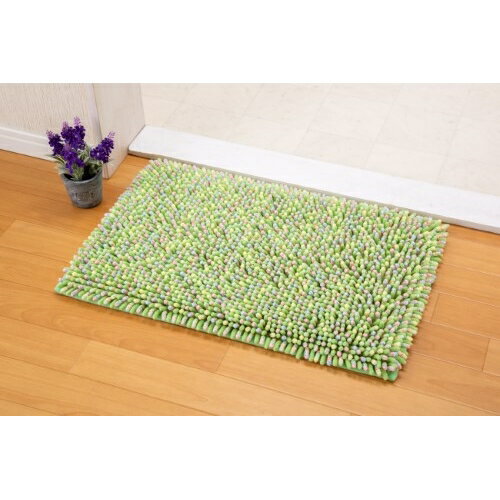 【送料無料】 バスマット シェニール 約縦40×横60cm グリーンカネタツ