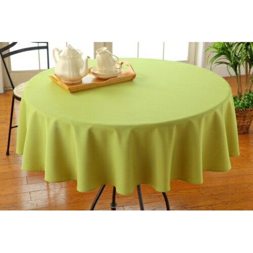 【送料無料】 テーブルクロス 撥水 グリーン 円形用（約直径145cm）カネタツ