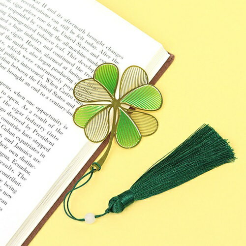 【送料無料】 クローバーデザインメタルしおり (金色)SUNHOSEKI