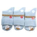 【送料無料】 ミセスソックス (ライトブルー) (綿コーマ履口ゴム無し深口無地) (22-24cm) (3足セット)みっとめるへん社(4)