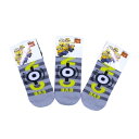 【送料無料】 版権 キッズソックス (ミニオンズ)(グレーボーダー)(13-18cm)(3足セット)みっとめるへん社