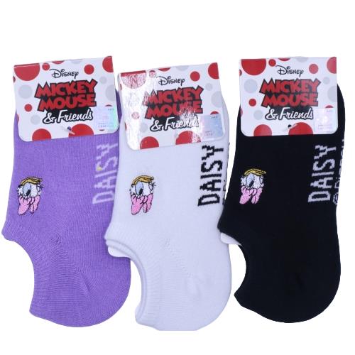 【送料無料】 版権 キッズソックス デイジー刺繍 (パープル・ホワイト・ブラック) (13-18cm) (3足セット)みっとめるへん社