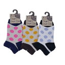 【送料無料】 ピンク、イエロー、サックス(13-18cm)(2歳〜6歳)(ドット柄)(3足セット)みっとめるへん社