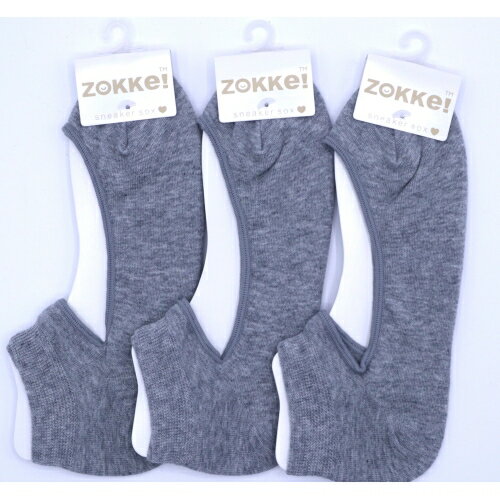 【送料無料】 スニーカーソックス (定番_インホール_淡グレー) (23-25cm) (3足セット)みっとめるへん社