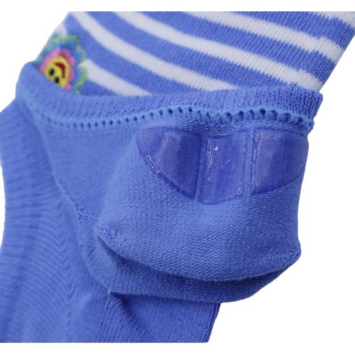 【送料無料】 スニーカーソックス (LHボーダーフラワーNICO) (レッド・ブルー・ネイビー) (23-25cm) (3足セット)みっとめるへん社