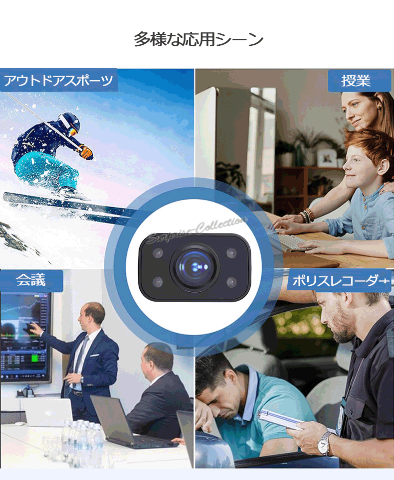 小型防犯カメラ ワイヤレス 監視カメラ wifi 軽量 不可視赤外線 超小型 SDカード録...