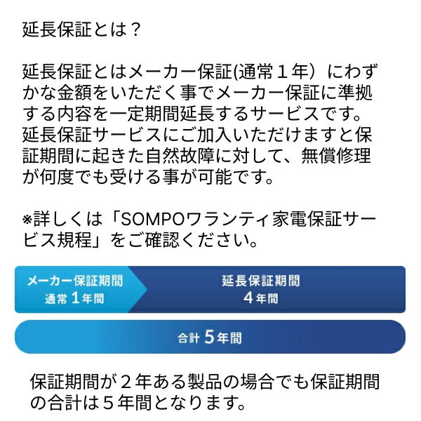 SOMPOワランティ延長保証[自然故障5年間]...の紹介画像2