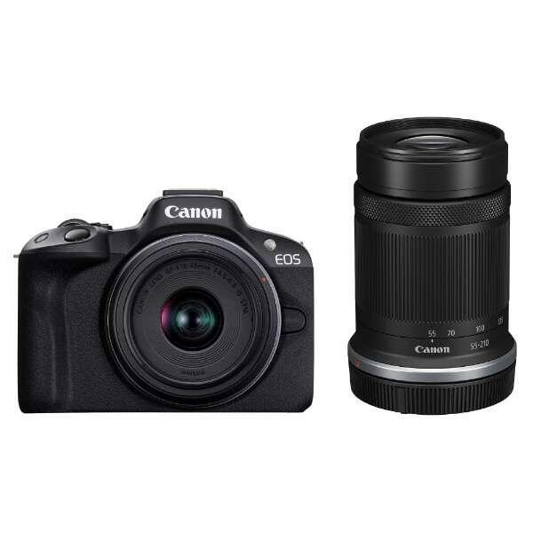 EOS R50 ダブルズームキット ブラック キヤノン Canon APS-Cサイズ デジタル一眼カメラ ミラーレスカメラ