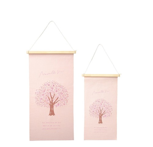 桜の木 刺繍タペストリー L 四季 壁掛け インテリア 手軽 飾り 2023新作