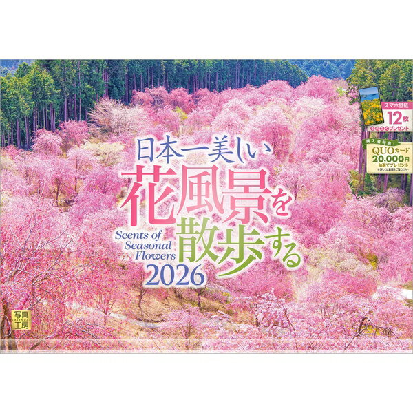 【送料込み】【取寄商品】 2026年カレンダー日本一美しい花風景を散歩する26CL-A-21[9/1発売]
