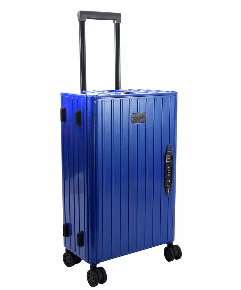 樂天商城 - 【送料無料】 ＆.FLAT アンドフラット スーツケース 折りたためるキャリー 機内持ち込み 35L 49.5cm 3.8kg メタリックカラー ブルー/CULTURE MART (メーカー取寄)