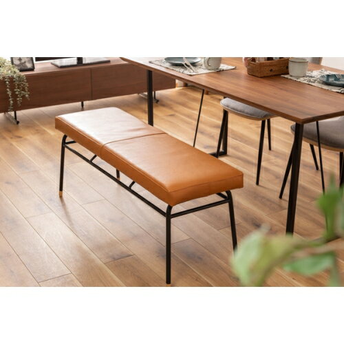 東谷ベンチ (キャメル) (W118×D37×H47)【送料無料（北海道・沖縄送料別）】